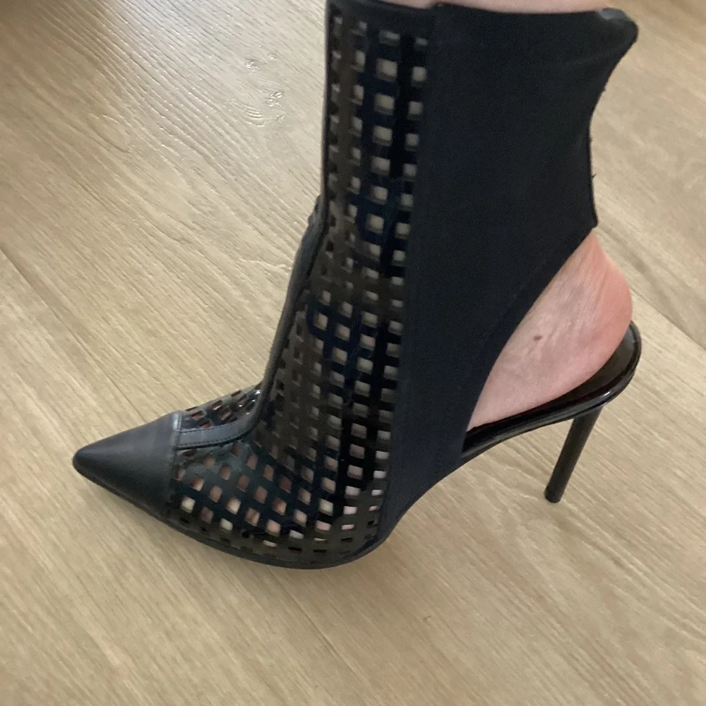 REDUCED Reed Krakoff 37.5 EU 7 US Black Perforated Patent Leather Ankle Boots